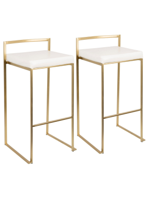 Set Of 2 31.5" Fuji Contemporary Barstools - Lumisource