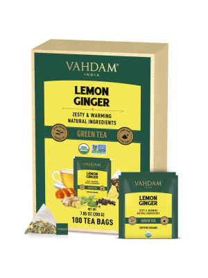 Lemon Ginger Green Tea, 100 Count