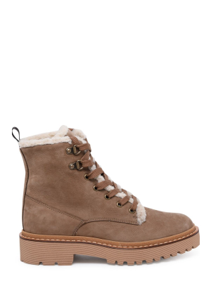 Hogan H578 Shearling Trim Combat Boots