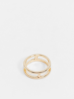 Vero Moda Exclusive Cut Out Ring In Gold