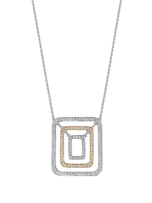 Piece Square Swing Diamond Necklace - Medium