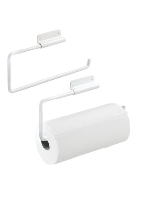 Idesign Swivel 2pk Wall Mount Paper Towel Holder Set White