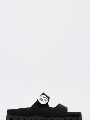 Miu Miu Jewelled Buckle Slides