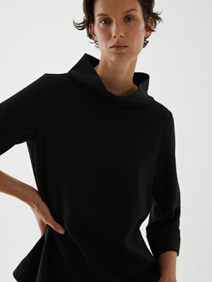 Recycled Polyester Funnel Neck Top