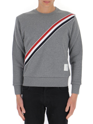 Thom Browne Rwb Stripe Crewneck Sweatshirt