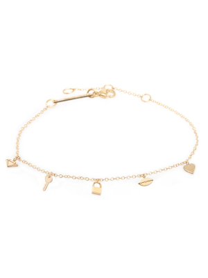 14k Love On Lock Itty Bitty Dangle Bracelet