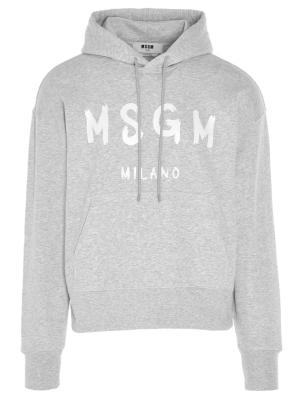 Msgm Logo Printed Hoodie