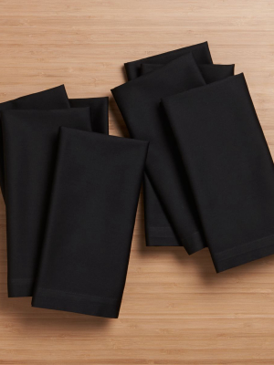 Fete Black Cloth Napkins, Set Of 8