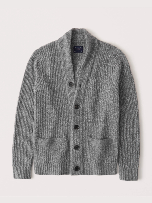 Marled Shawl Cardigan Sweater