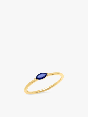 Blue Sapphire Marquise Ring