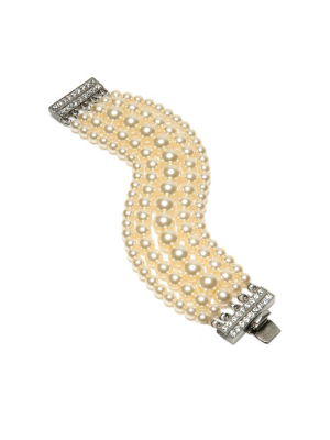 Pearl Bracelet With Crystal Closure