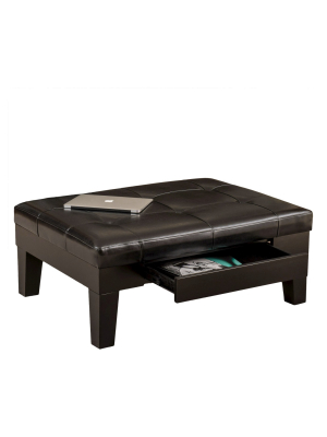 Chatham Bonded Leather Storage Ottoman - Christopher Knight Home