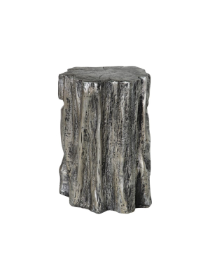 Trunk Stool Antique Silver