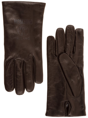 Moschino Double Question Mark Printed Gloves