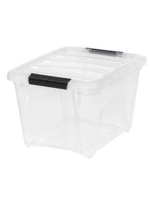 Iris 5pk 19qt Stack And Pull Storage Bin Latching Clear