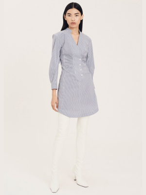 Beverly Shirt Dress - Navy-white