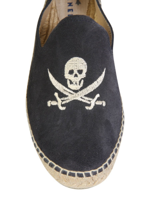 Manebí Carbon Skull Embroidered Espadrilles