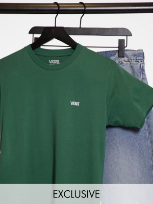 Vans Left Chest Logo T-shirt In Green Exclusive At Asos