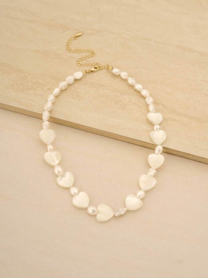 Tender Loving Mother Of Pearl 18k Gold Plated Necklace