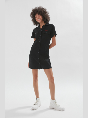 Dickies Button-front Short Sleeve Mini Dress