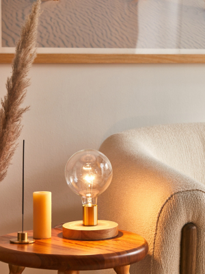 Wood Uplight Table Lamp