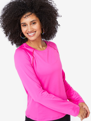 Terez Pink Workit Long Sleeve Tee