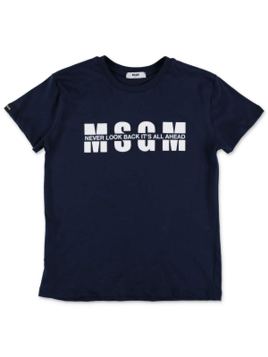 Msgm Kids Logo Printed T-shirt