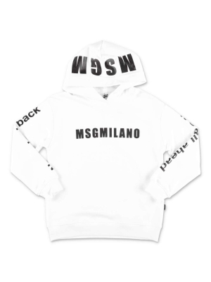 Msgm Kids Logo Printed Hoodie