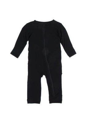 Kickee Pants Solid Coverall With Zipper - Midnight