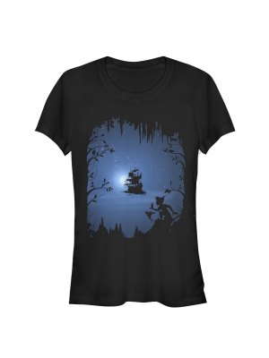 Junior's Peter Pan Full Moon Boat T-shirt