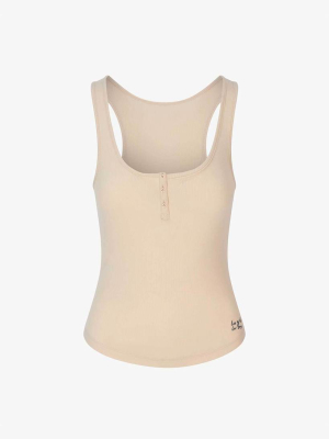 Fine Rib Tank Top Shifting Sand