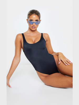 Black Recycled Scoop Back Swimsuit