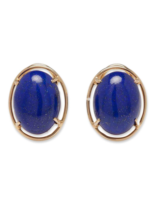 Lapis Cabochon Earrings