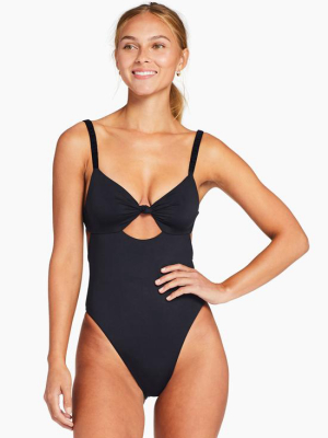 Zuri Tie Back One Piece - Black Ecolux