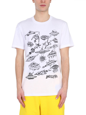 Moschino Space Graphic Printed T-shirt