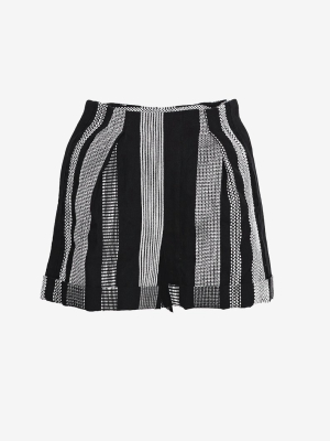 Pleated Striped Shorts