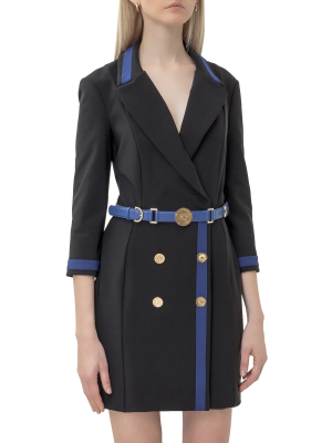 Elisabetta Franchi Belted V-neck Mini Dress