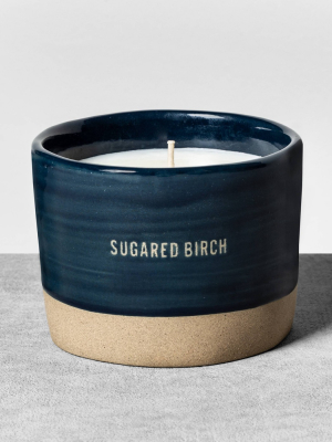 9.3oz Reactive Glaze Ceramic Container Candle Sugared Birch - Hearth & Hand™ With Magnolia