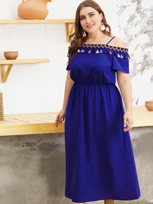 Plus Size Off-the-shoulder Long Dress