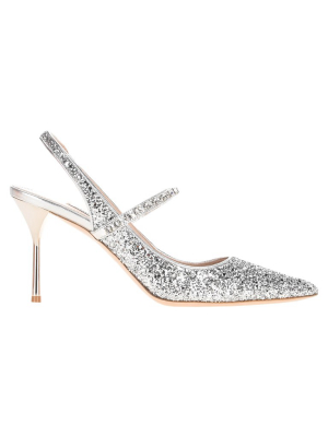 Miu Miu Glittered Slingback Pumps