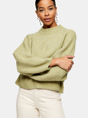 Sage Super Soft Dolman Sleeve Knitted Sweater