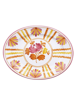 Blossom Oval Serving Plate Yellow