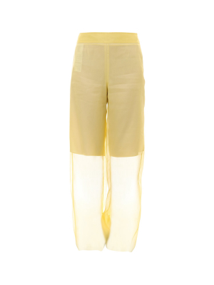 Jil Sander High Waisted Sheer Panel Pants