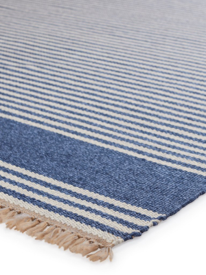 Strand Indoor/outdoor Striped Blue & Beige Rug