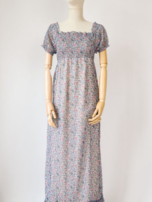 1990s Vintage Bohemian Floral Sheer Dress- Size S/m