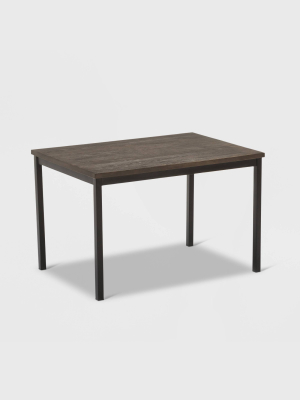 48" Americano Dining Table Walnut Finish Distressed Black - Boraam