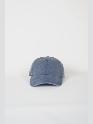 Washed Cotton 6-panel Cap Blue