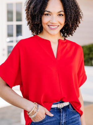 The Slouchy Red Relaxed Top