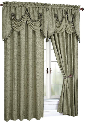 Kate Aurora Royal Living Complete 4 Piece Semi Sheer Window Curtains And Valances Set