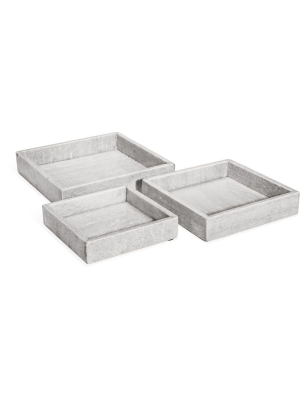 Interlude Home Arden Set Of 3 Trays - Light Natural